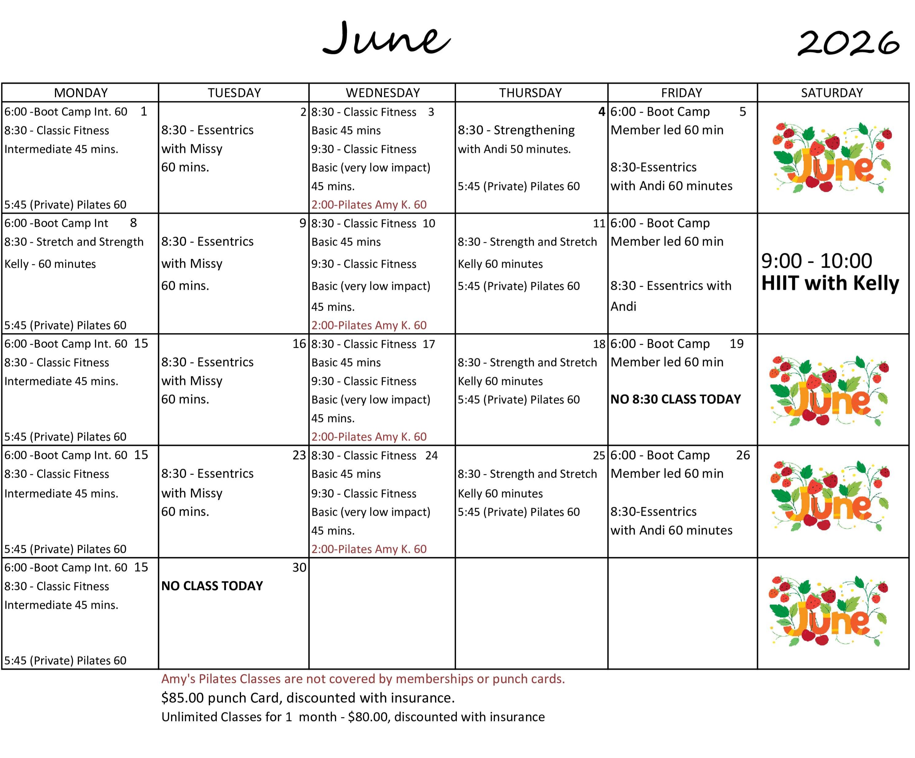 June calendar of events