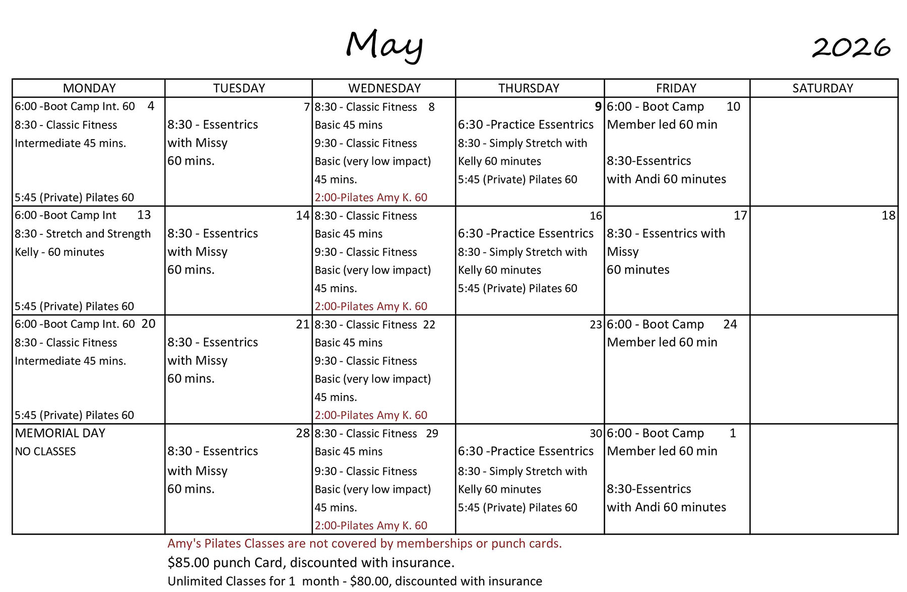 April calendar of events